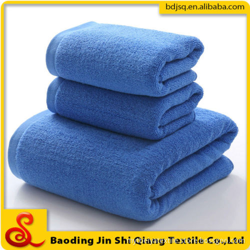 wholesale 100% cotton custom towel embroidery logo on towel sapphire dark bule bath towel